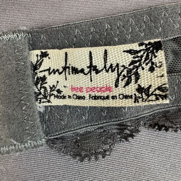 Intimately Free People Bralette Womens Small Gray Lace Halter Stretch Lingerie - Picture 3 of 6